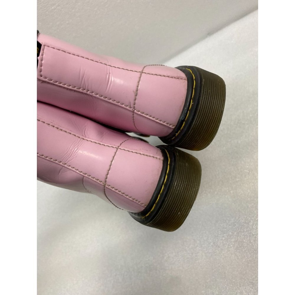 Dr. Martens Pink patent Leather Ankle Boots 1460J Youth size 2 Zip Lace Barbie - Picture 11 of 15